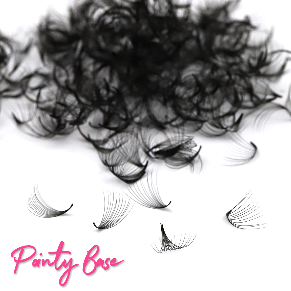 Eyelash Extension Medium - Handgefertigte vorgefertigte Fächer, spitze Basiswimpern, lose,