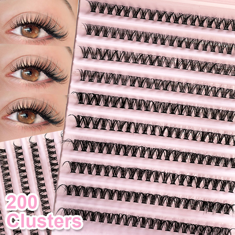 Eyelash Extension Natural - Einzelne Wimpern, Wimpernbüschel, 8–16 mm, 200