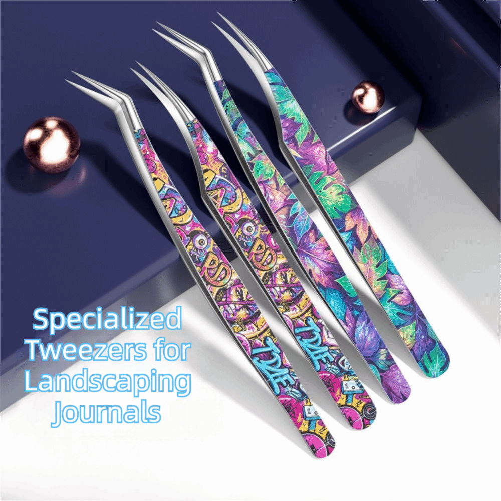 Lash Mapping Sticker - Metallische Gebogene Pinzette für Aufkleber, Antistatische