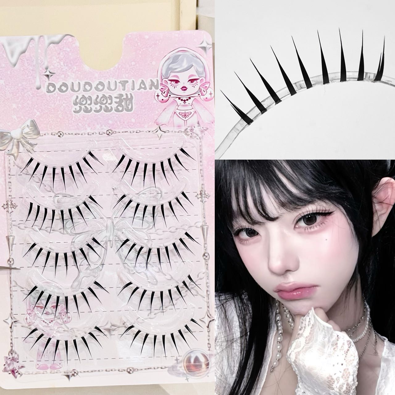 Eyelash Extension Natural - Doudoutian Wet-Look Spiky Full Strip Manga