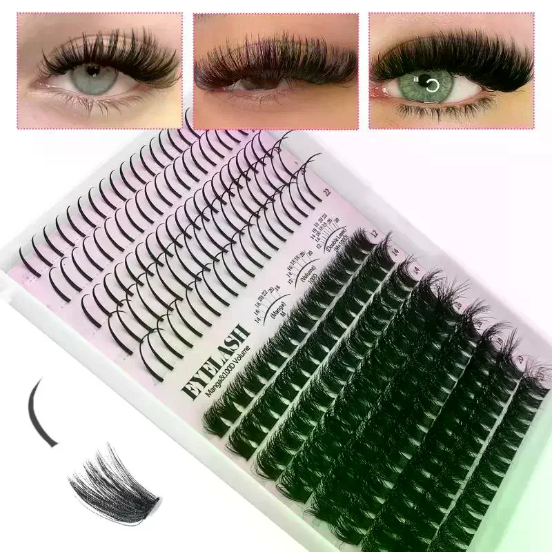 Eyelash Extension Individual - Wimpern-Cluster-Set: Volumen-Wimpern-Clusters, Einzelwimpern, DIY Spiky Wimpernverlängerung,