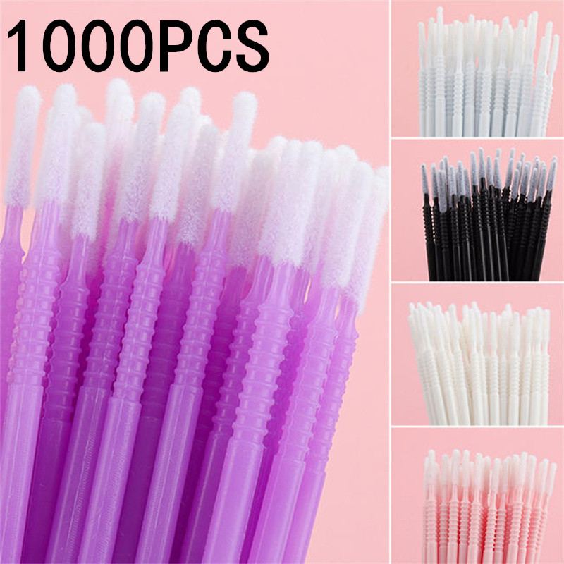 Eyelash Extension Removal - 100/200/1000 Stück Einweg-Wimpernverlängerungs-Reinigungsbürsten, Einzelne Wimpernentfernungs-Wattestäbchen, Mikrobürsten