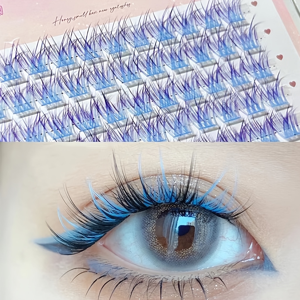 Eyelash Extension Natural - Mixiaohe Bunte Wimpern 60 Cluster Einfache