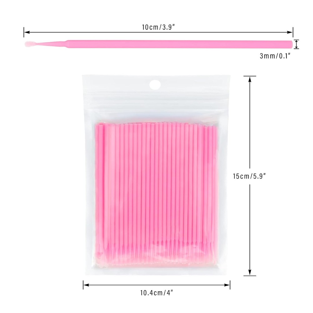 Eyelash Extension Glue - 500 Stück Einweg-Mikro-Wattestäbchen, biegsam, für Wimpernverlängerung,