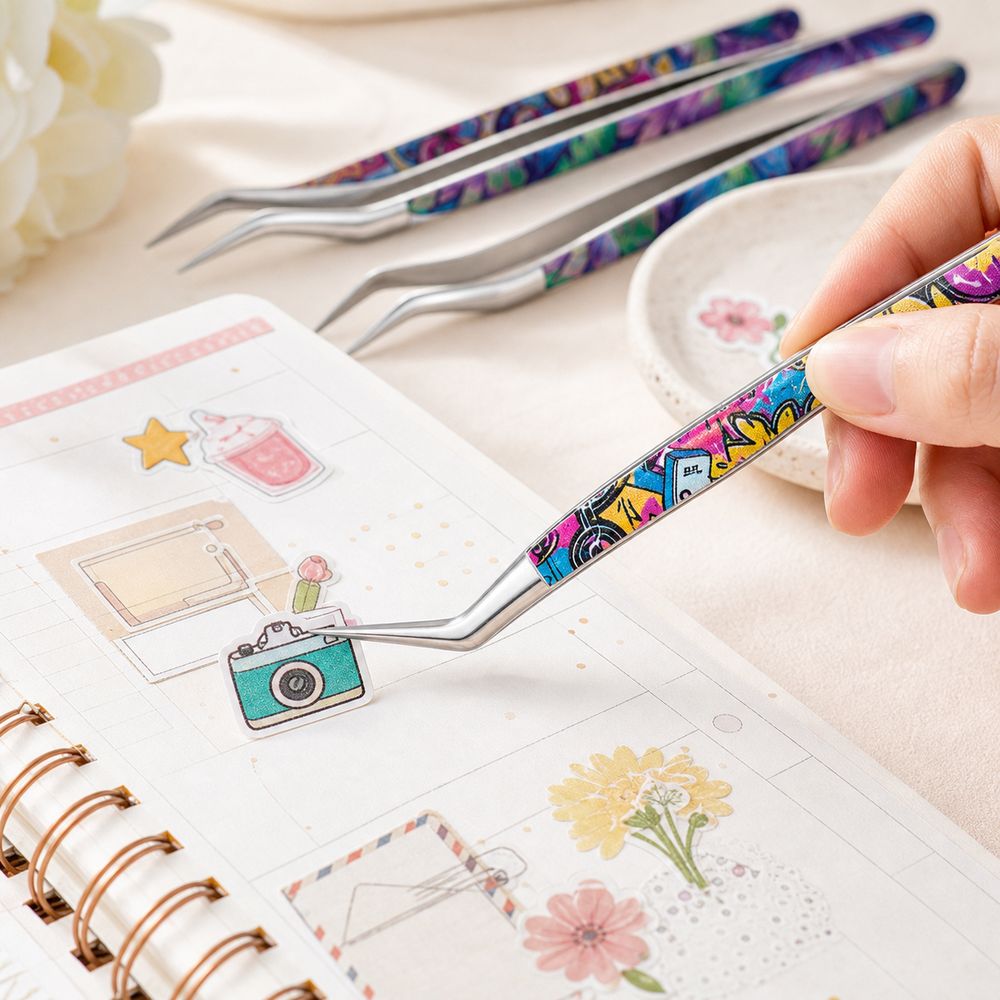 Metallische Gebogene Pinzette  – Lash Mapping Sticker Bewertung und Preis
