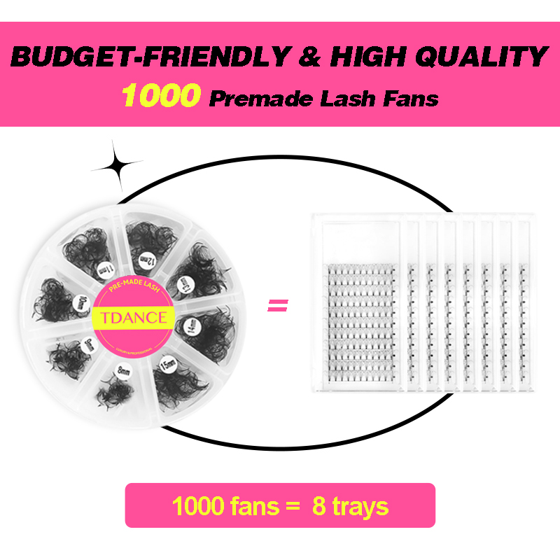 TDANCE 1000-Fächer, lose Fäche – Eyelash Extension Medium Bewertung und Preis
